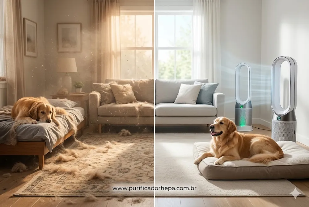 Melhor purificador de ar para cachorro e gato reduzindo pelos e partículas suspensas no ambiente