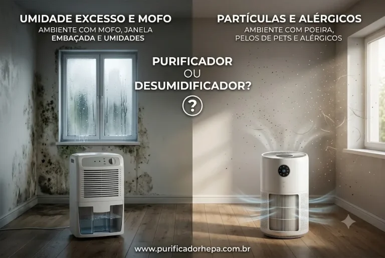 Comparação entre purificador de ar e desumidificador em ambientes residenciais